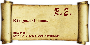 Ringwald Emma névjegykártya